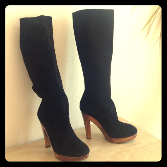 Michael Kors Daria Tall Black Suede Boots