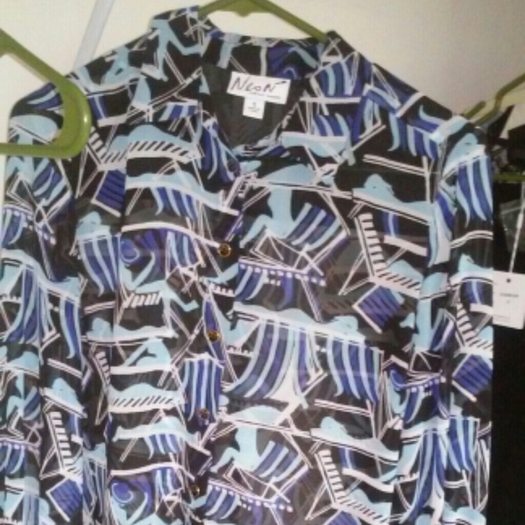 Neon for impulse by macys chiffon top - Picture 2 of 3