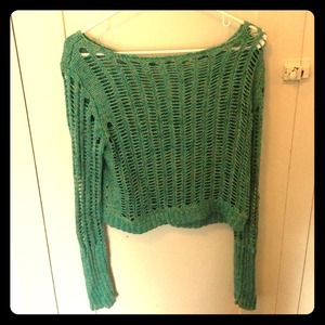 Green Free People crop top sweater