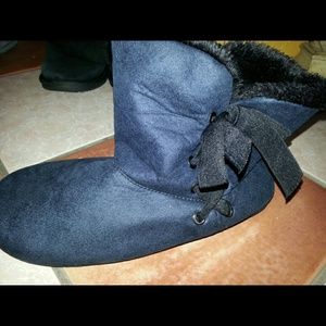 Black slipper inspired booties