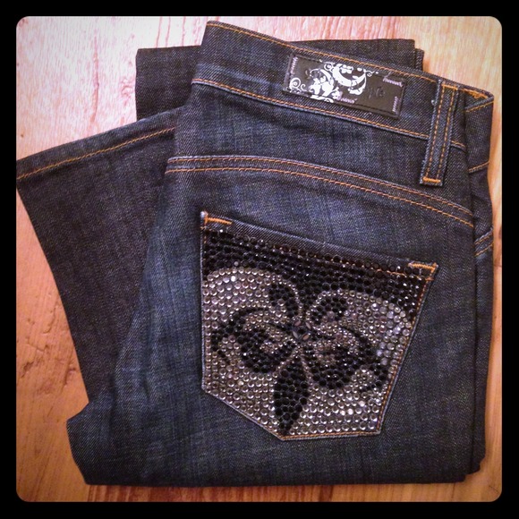 Jeweled Dark Wash Jeans ✨