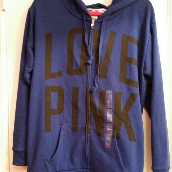 Vs pink zip up hoodie