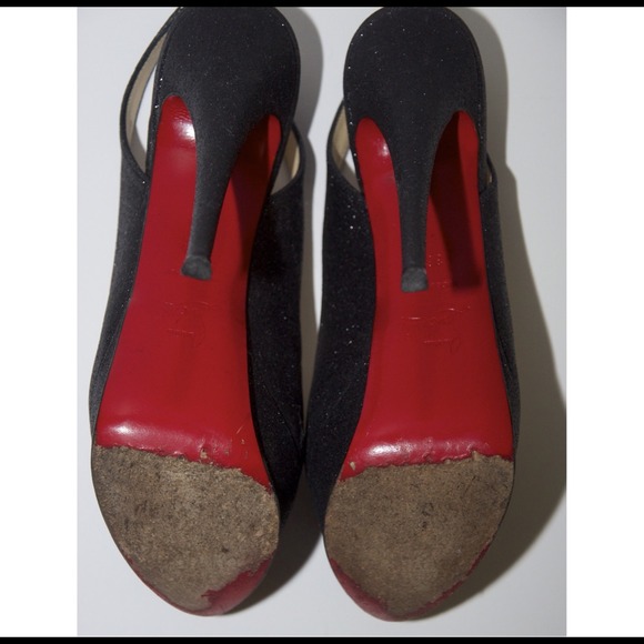 Christian Louboutin Lady Peep Sling Glitter Heel - Picture 2 of 4