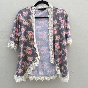 Floral cotton blazer