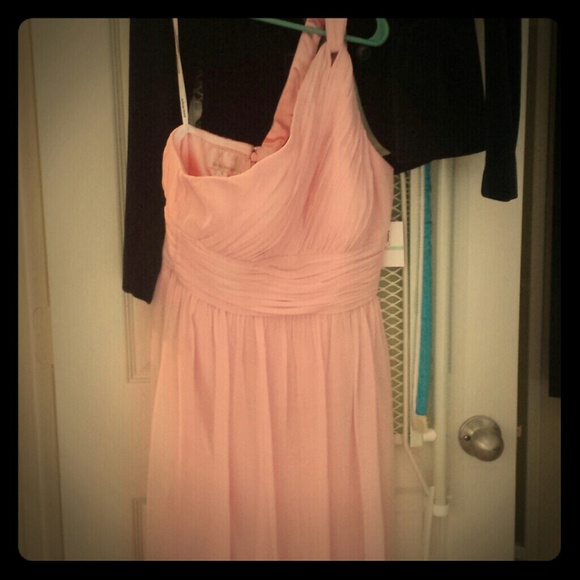 Cute bridesmaid homecoming pink formal dress