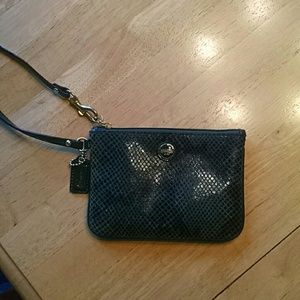 Coach snakeskin wristlet