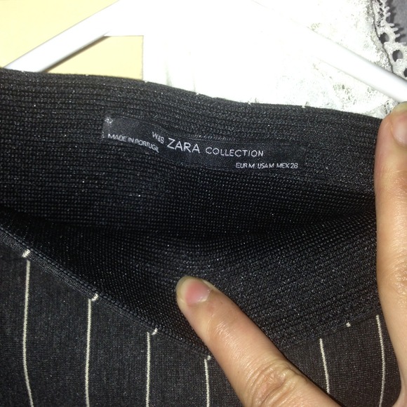 Zara pinstripe skirt ruffle asymmetrical NEW - Picture 4 of 4