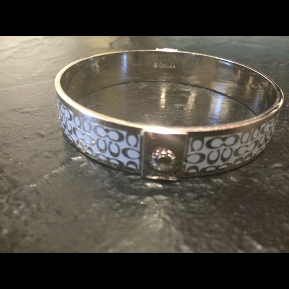 Coach Bangle Silver and Light Blue