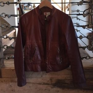 Faux Leather Jacket - Cognac color