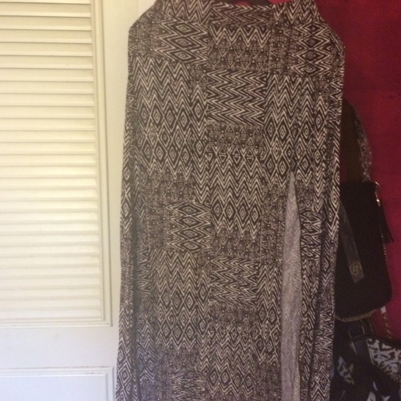 Tribal thigh high slit maxi