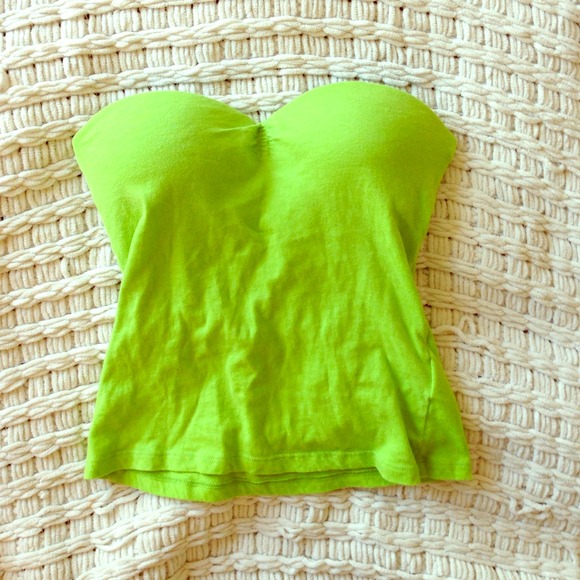 Strapless green tank! So cute for summer