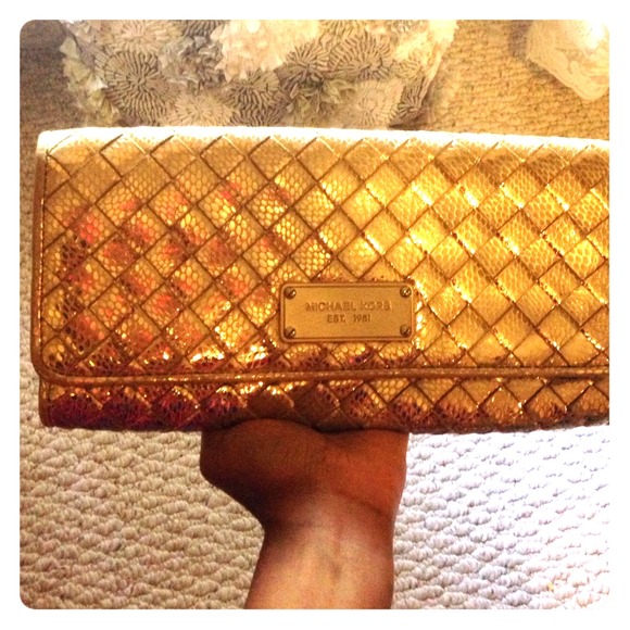 Michael Kors Gold Metallic Clutch