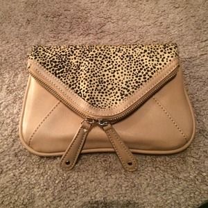 Nude/Leopard clutch