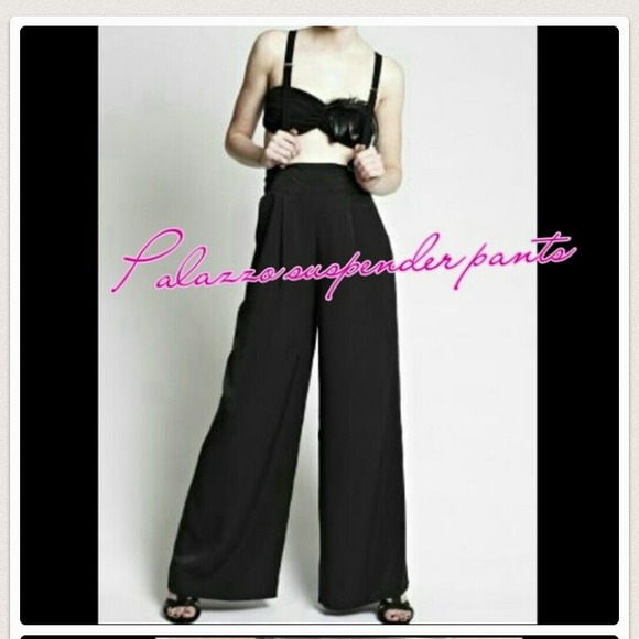 NEW BISOU BISOU SUSPENDER PALAZZO PANTS MEDIUM