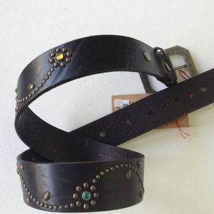 True Religion Black Colored Jewel Embellished Belt