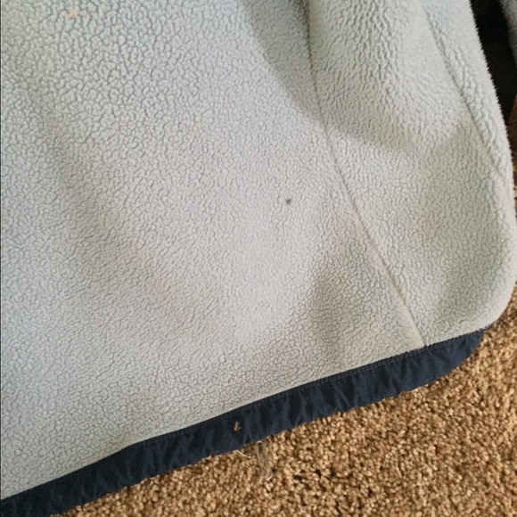 Baby blue with navy blue North Face Fleece Jacket - Picture 3 of 3
