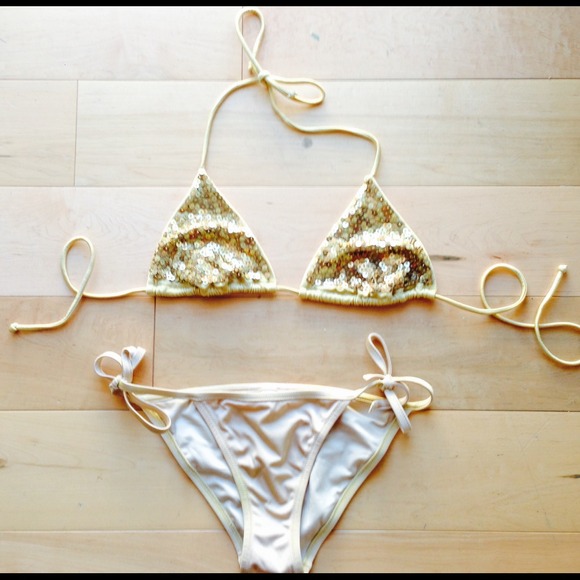 VS Gold Sequin Bikini
