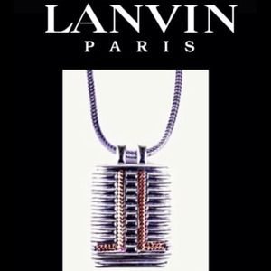 AUTH LANVIN c. 70′s Two Tone logo Necklace