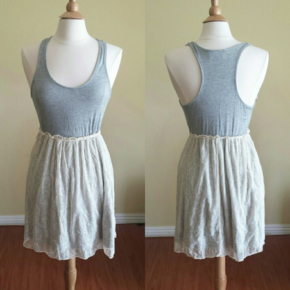 FINAL PRICE | Darling Grey Tank Lace Dress - Picture 1 of 2