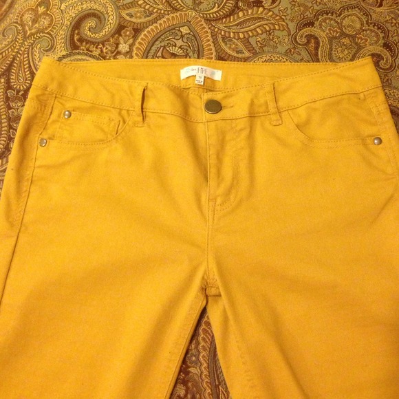 Mustard Yellow Full Length Lightweight Jeans - Picture 2 of 4