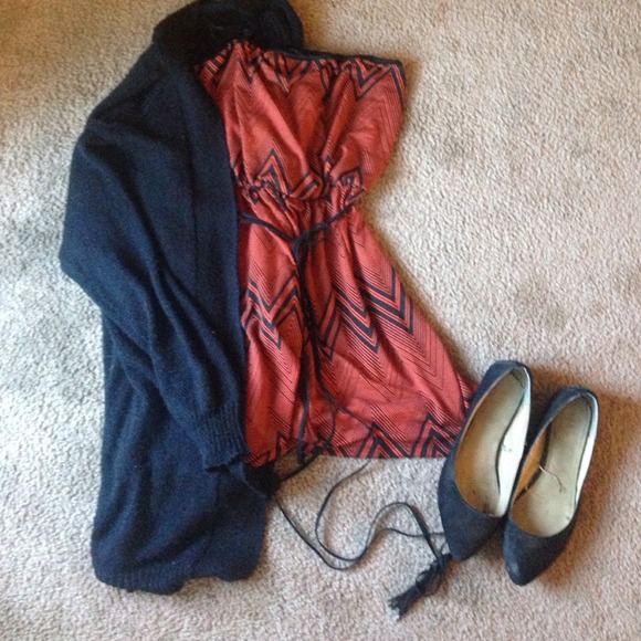 Black and orange dress