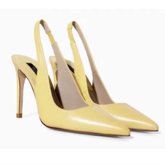 Zara Yellow Authentic Leather Shoes