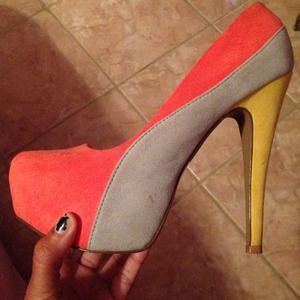Color block heels