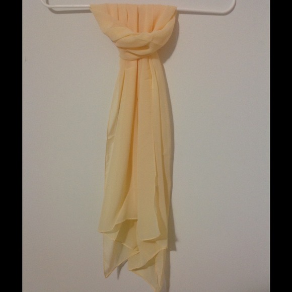 Light yellow Large Silk scarf shawl