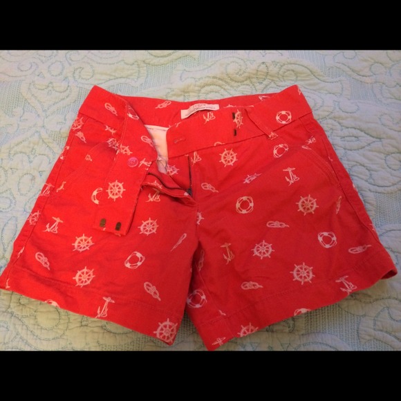 Bright Orange Nautical JCrew Shorts