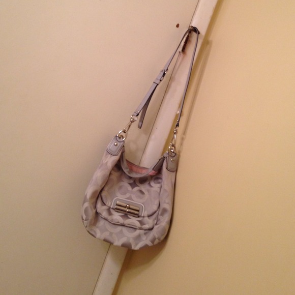 Silver coach handbag