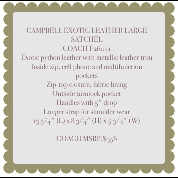 Rare Coach exotic print - Picture 4 of 4