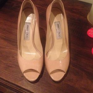 Authentic Jimmy Choo Nude Peep-Toe