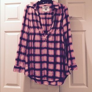 Pink and black plaid shirt/dress