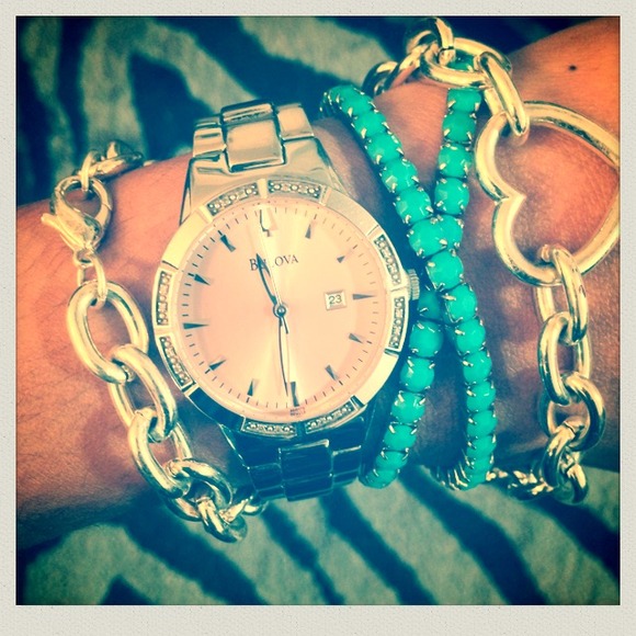 🎉HP🎉 Turquoise bracelets + heart chain bracelet