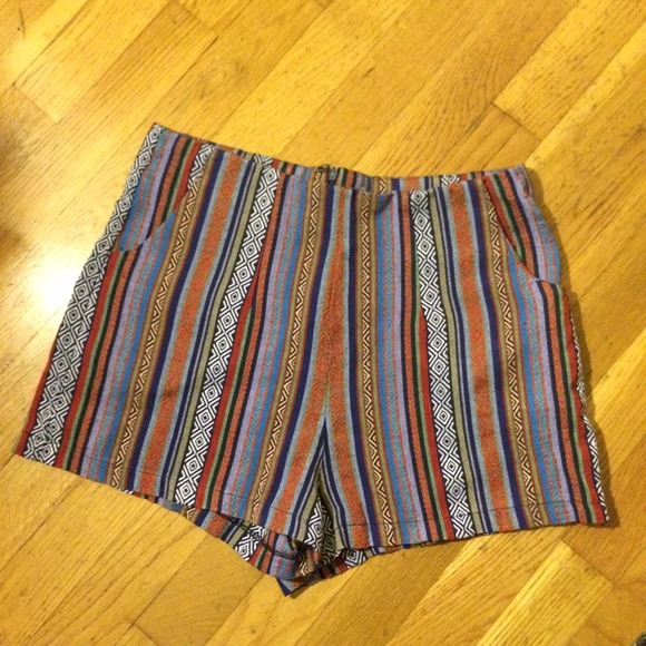 boho style high waisted shorts