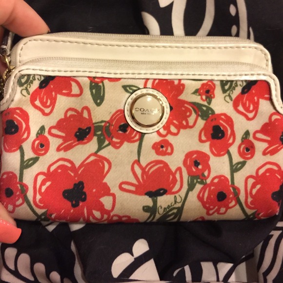 Authentic Coach Flower Wristlet
