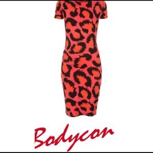 Topshop Cheetah Bodycon Dress