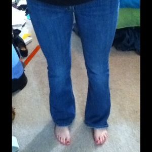 A&F Flattering Blue Flared Jeans