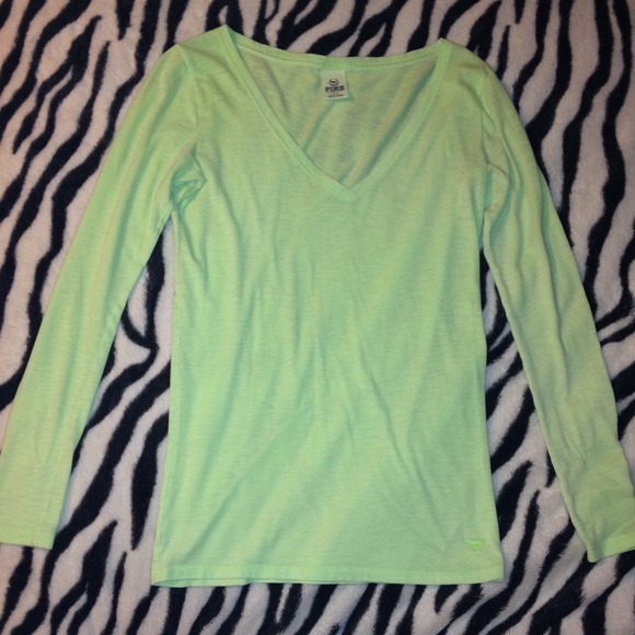 VS PINK neon green long sleeve
