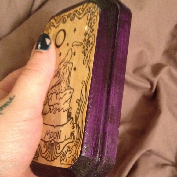 🌜Moon Tarot Card Mini Print on Wood🌛 - Picture 2 of 2