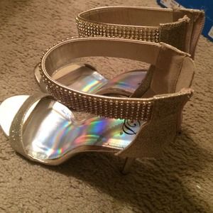 Gold strap heels