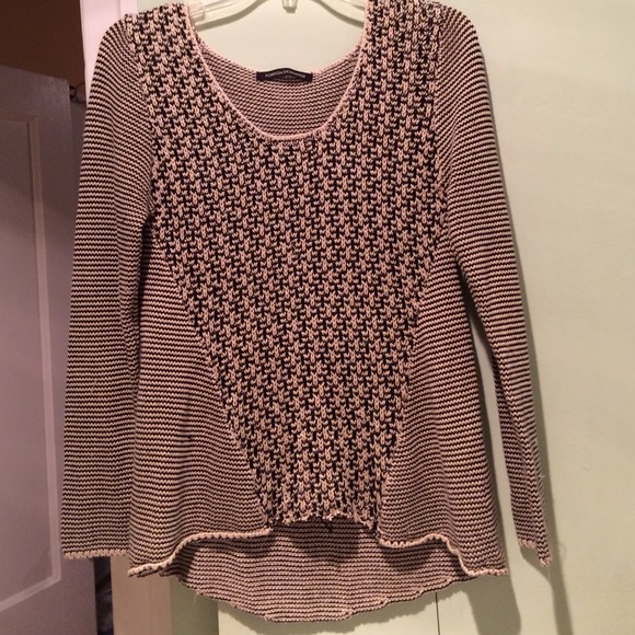 Contrast Knit b&w Knit Sweater