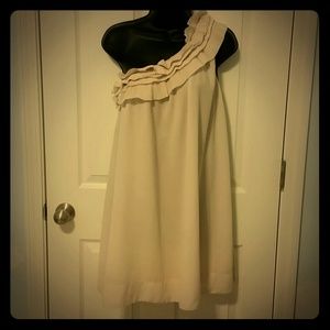 Beige one shoulder dress
