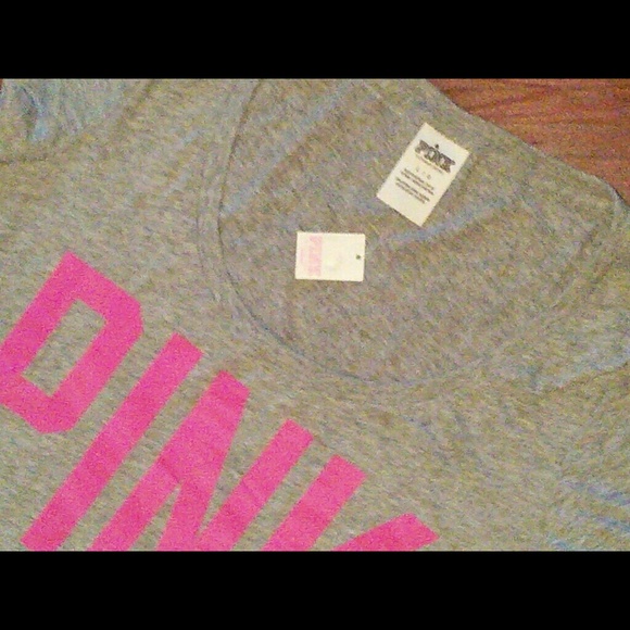 SOLD NWTs Grey And Neon PInk PINK Tee - Picture 3 of 4