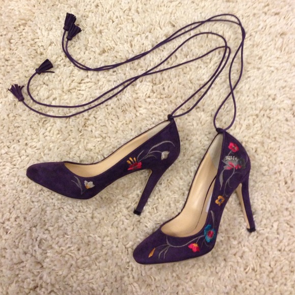 Jimmy Choo Chelan Purple Suede Tassle Pumps - Picture 3 of 4