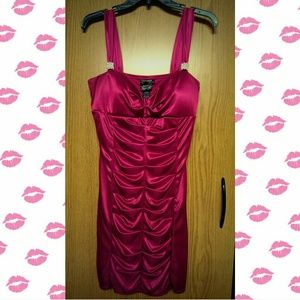 Fuchsia ruched dress, size 13