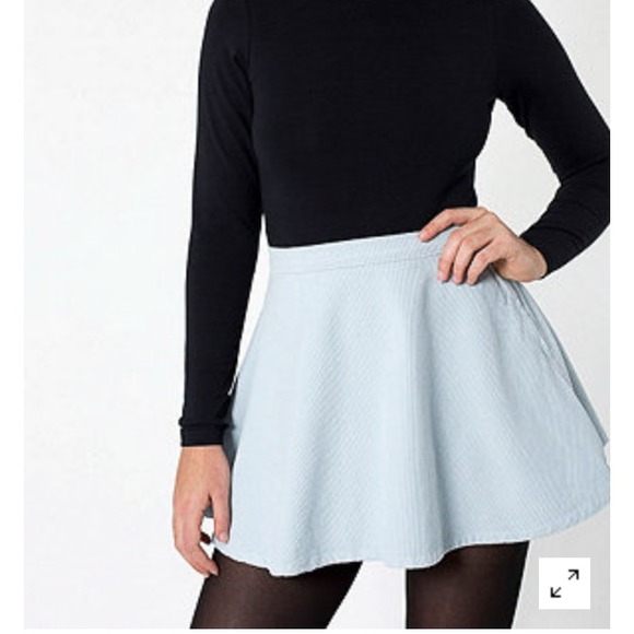 American apparel corduroy skirt, color baby blue