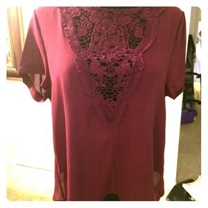 Lush Top in wine color and open back.