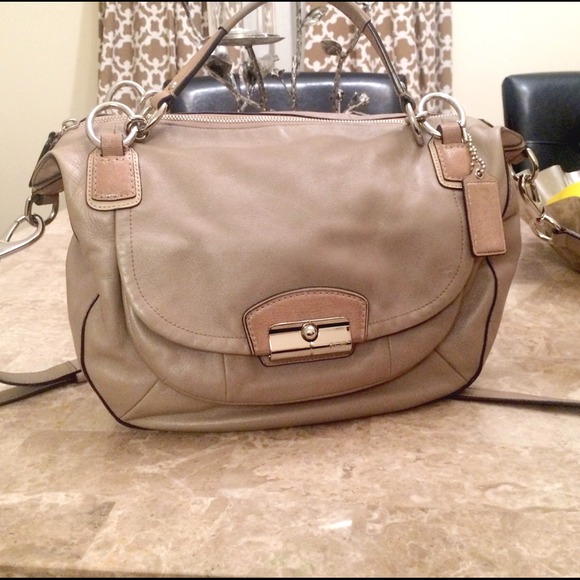 Gray leather Coach bag