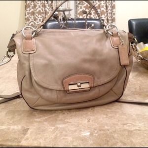 Gray leather Coach bag